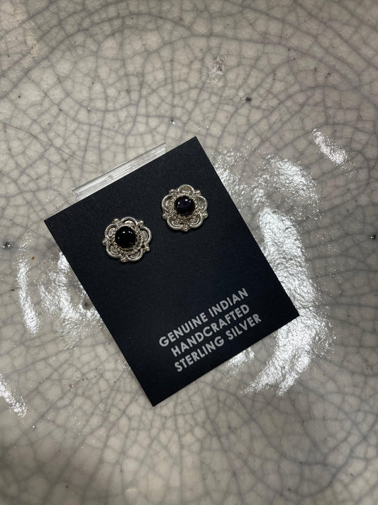 Tooled Assorted Stone Post Earrings