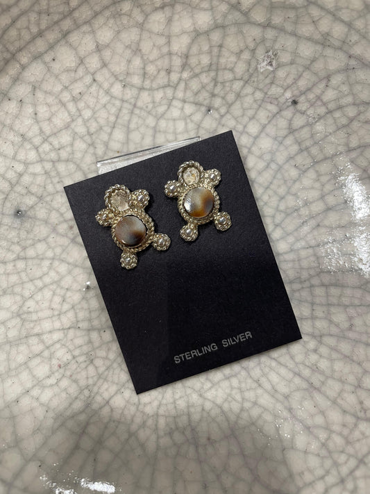 Jasper Turtle Post Earrings