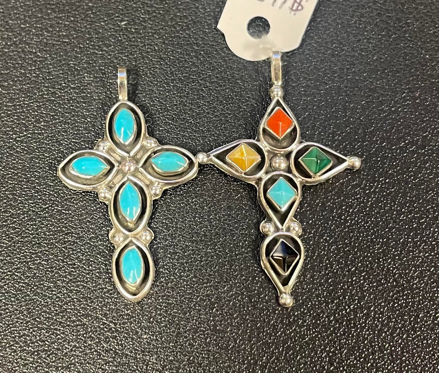 Intricate Multi-Stone Cross Pendant