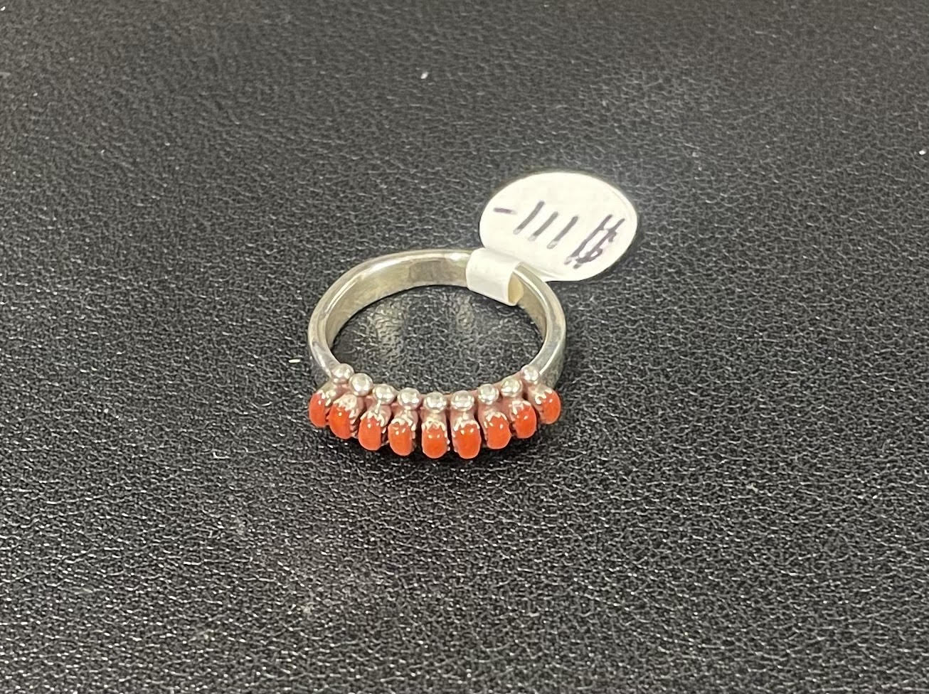 Needlepoint Coral Ring