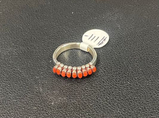 Needlepoint Coral Ring