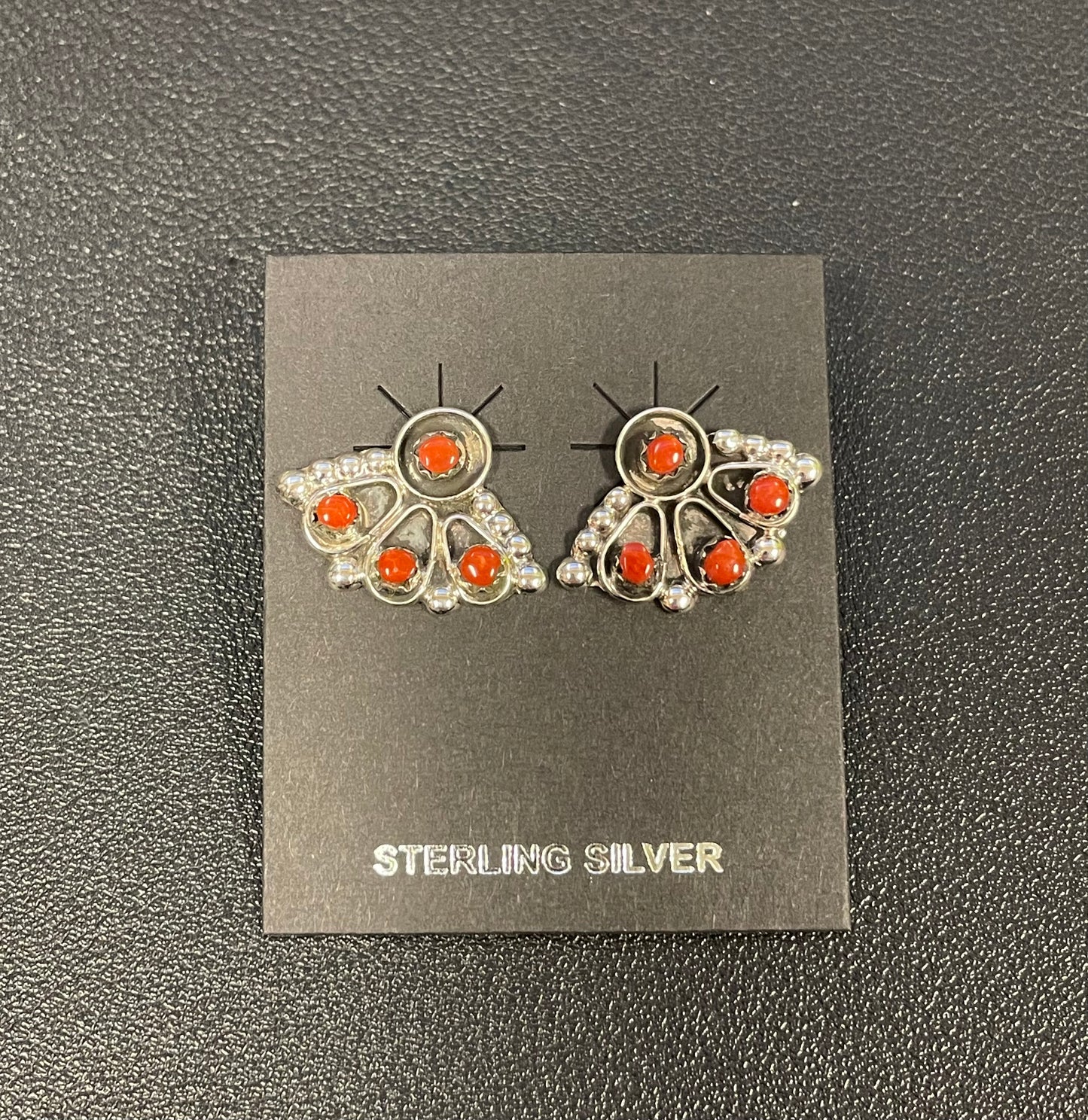 Coral Fan Post Earrings