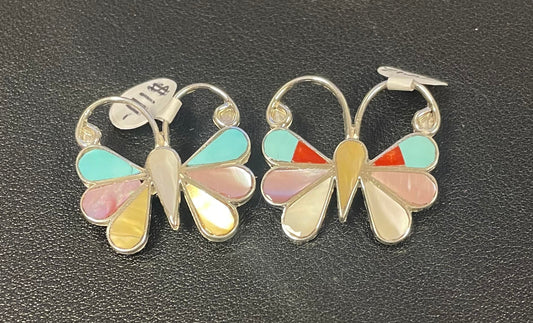 Multi-Stone Inlay Butterfly Pin/Pendant