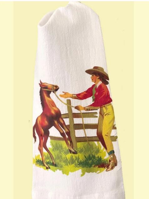 Cowgirl Wrangler Tea Towel