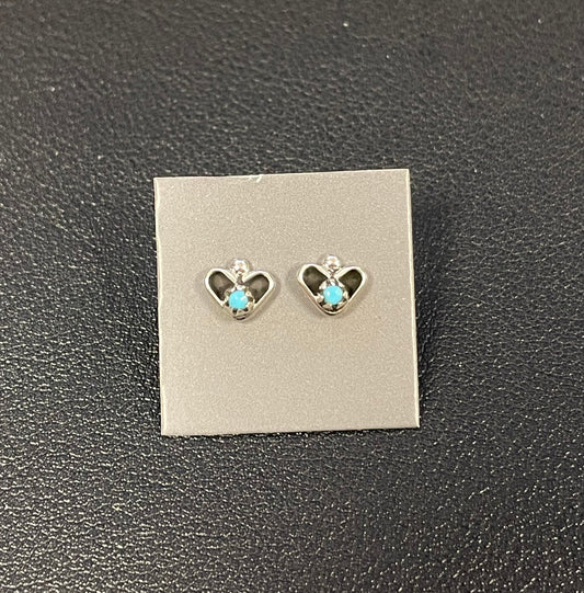 Small Turquoise Heart Post Earrings