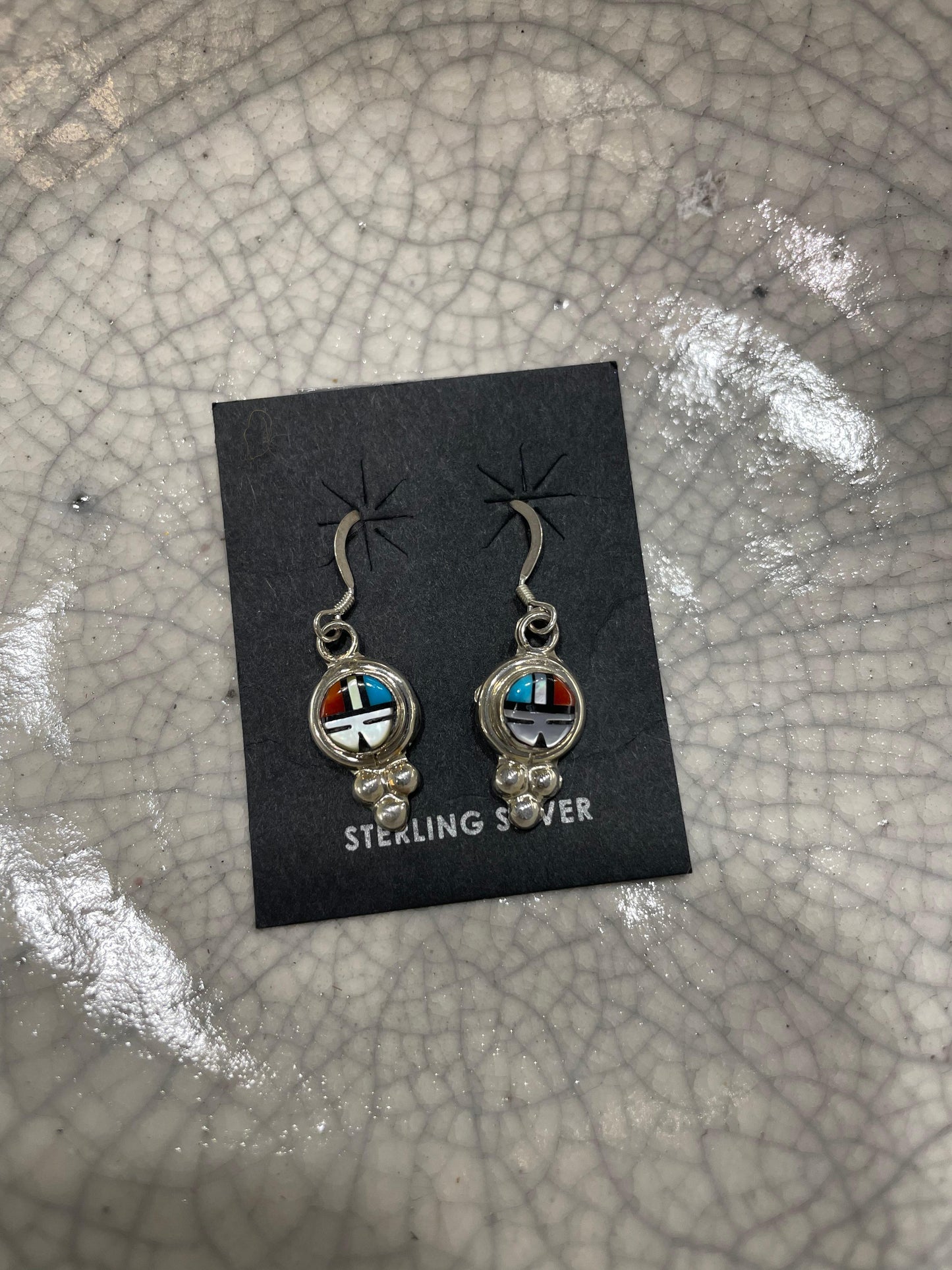 Zuni Sunface on Wire Earrings