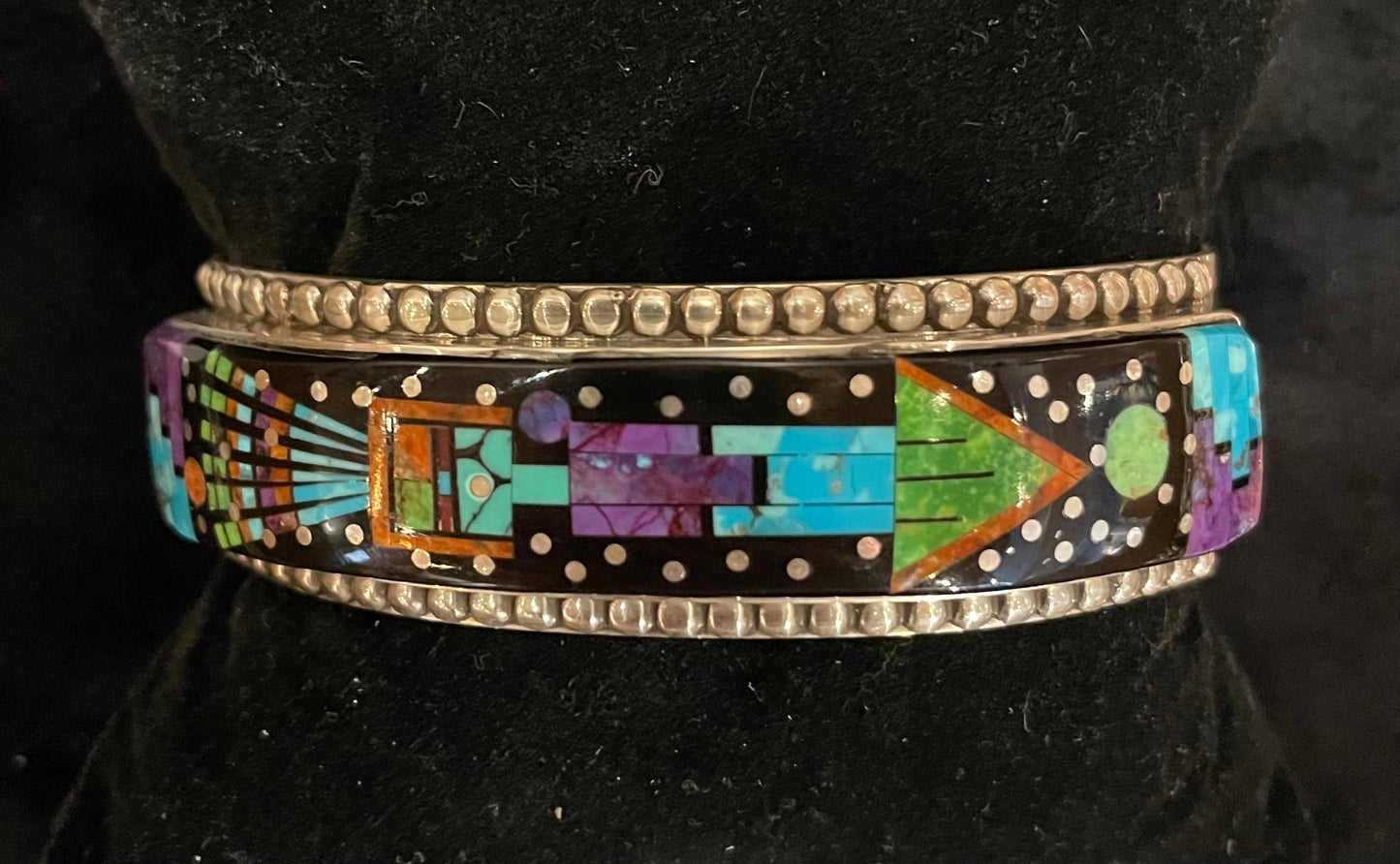 Ray Jack Black and Purple Inlay Bracelet