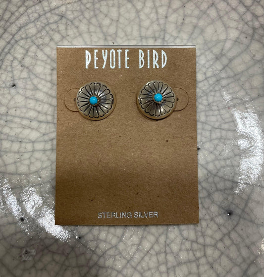 PB Marie Yazzie Turquoise Concho Earrings