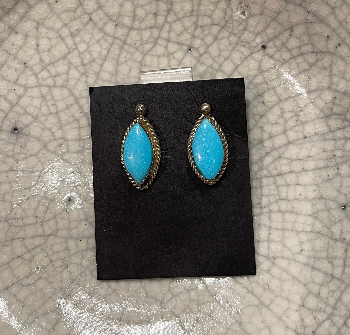 Turquoise Teardrop Post Earrings