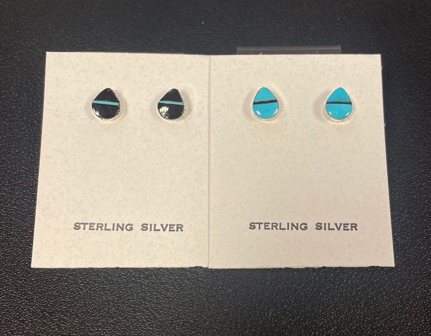 Turquoise and Onyx Teardrop Earrings