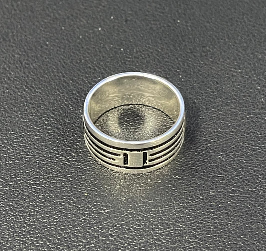 Stamped Stripe Ring Band