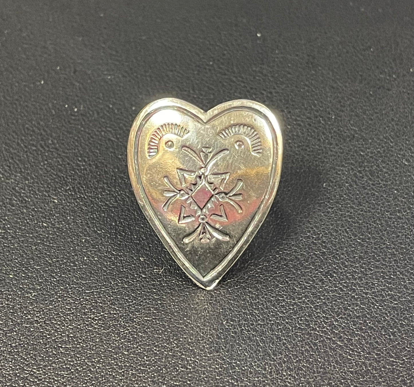 Native Heart Stamped Ring