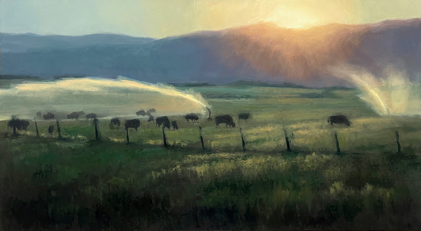 Jane Hunt "Buffalo at Dusk, Sheridan Field"