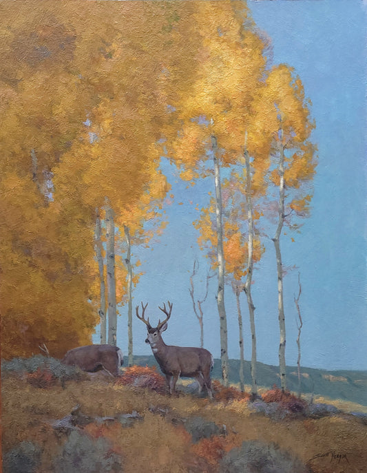 "Autumn Aspens and Mule Deer" Scott Yeager