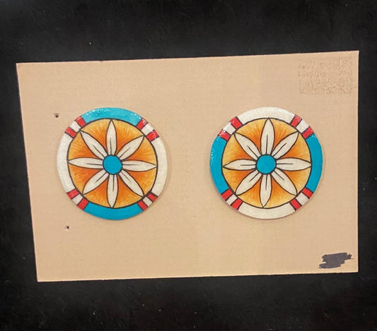 Painted Rawhide Earrings