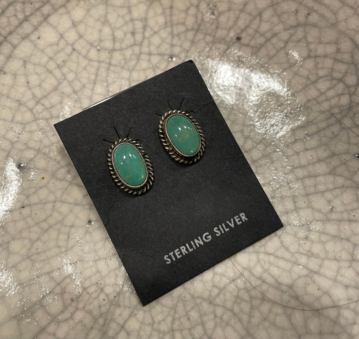 Turquoise Oblong Post Earrings