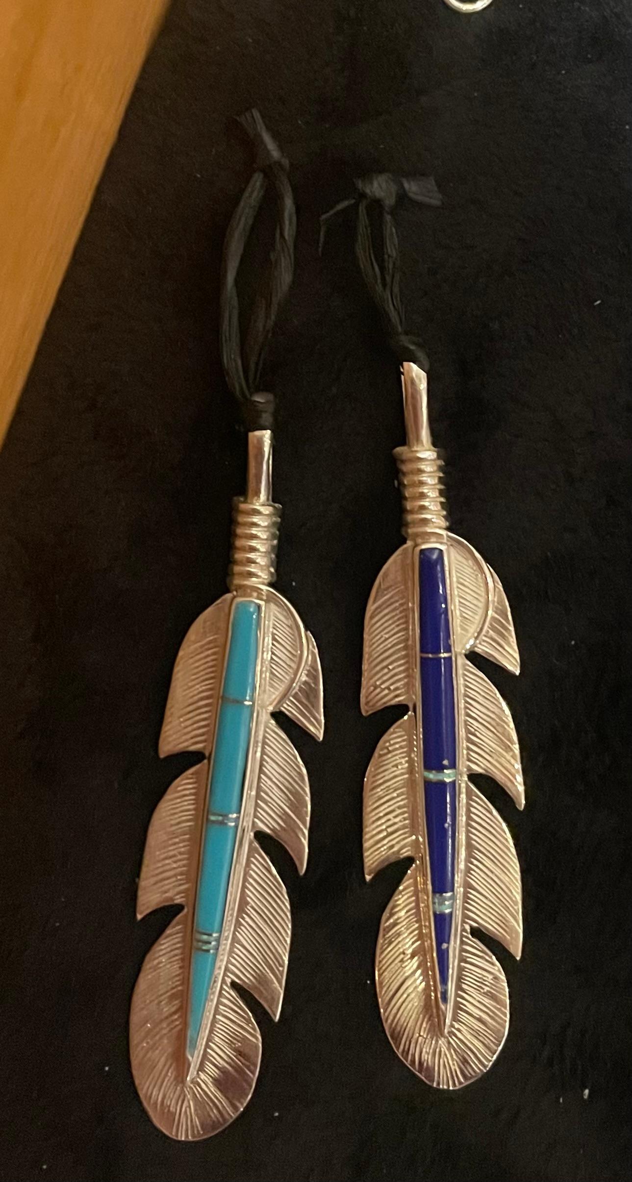 Inlay Feather Pendant