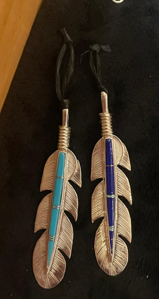 Inlay Feather Pendant
