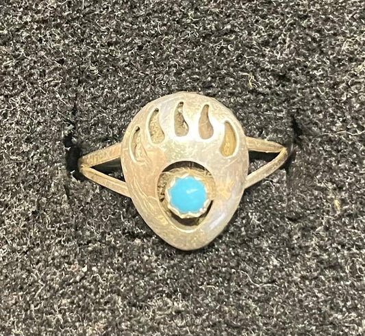 Turquoise Stone Bear Claw Ring