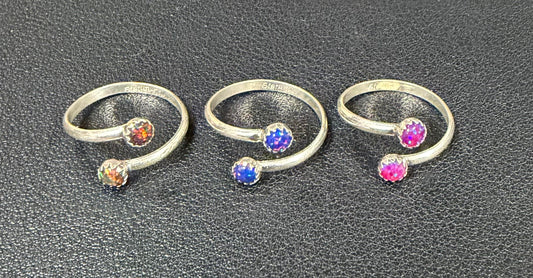 Adjustable Dual Opal Ring