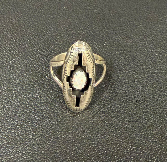 Navajo Stamped Opal Ring