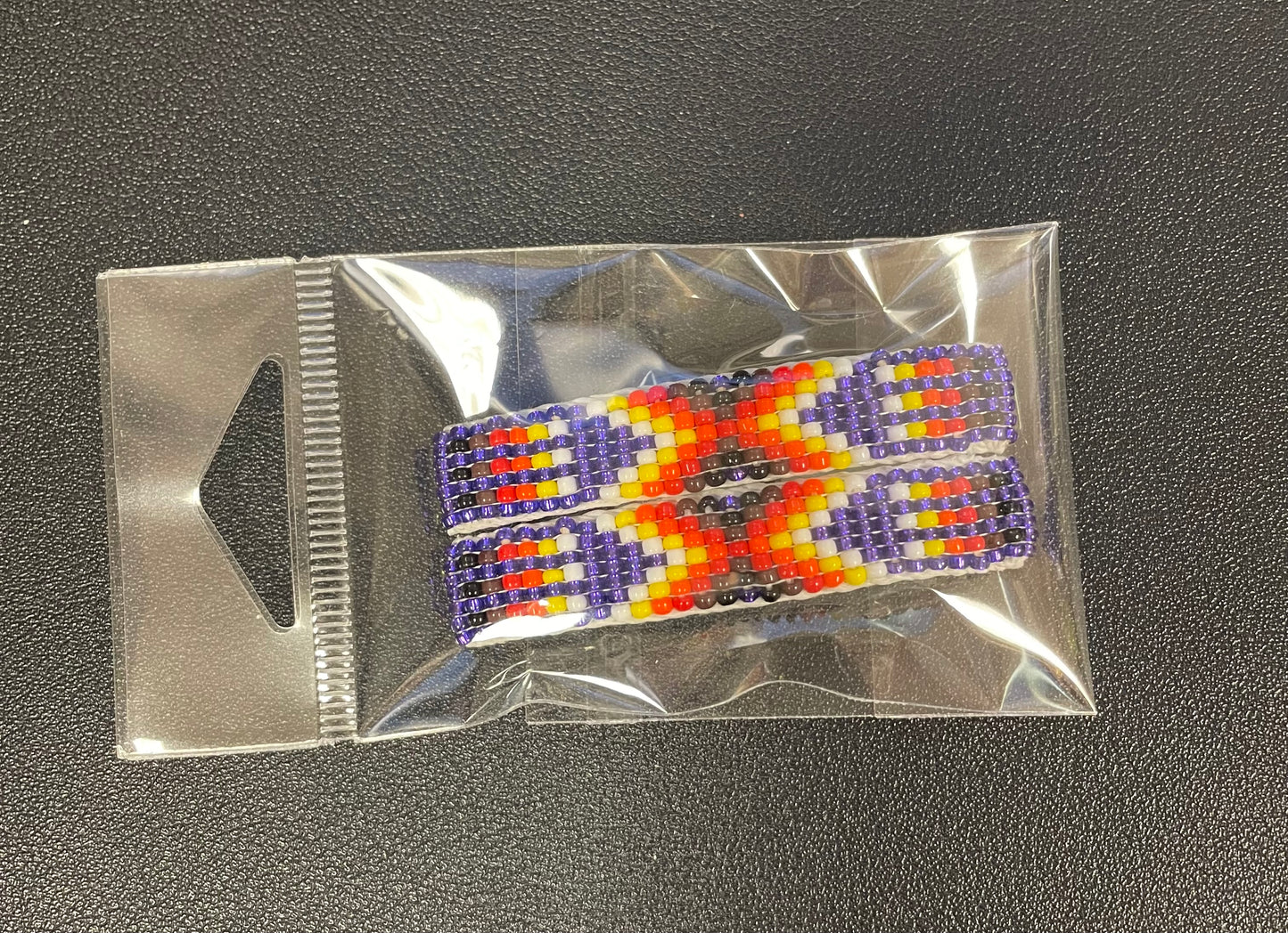 Small Navajo Beaded Hair Barrettes Pair