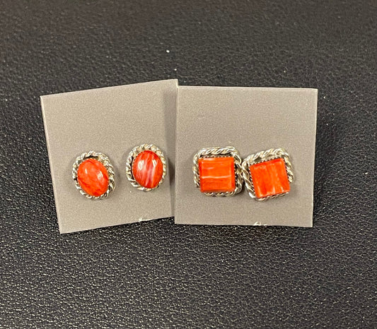 Spiny Oyster Stud Earrings