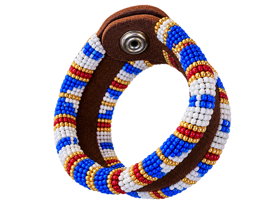 Neta Old Elk "Royal Journey" - Crow Beads Signature Leather Cuff