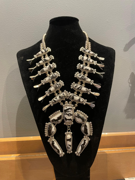 Navajo Zebra Jasper Squash Necklace