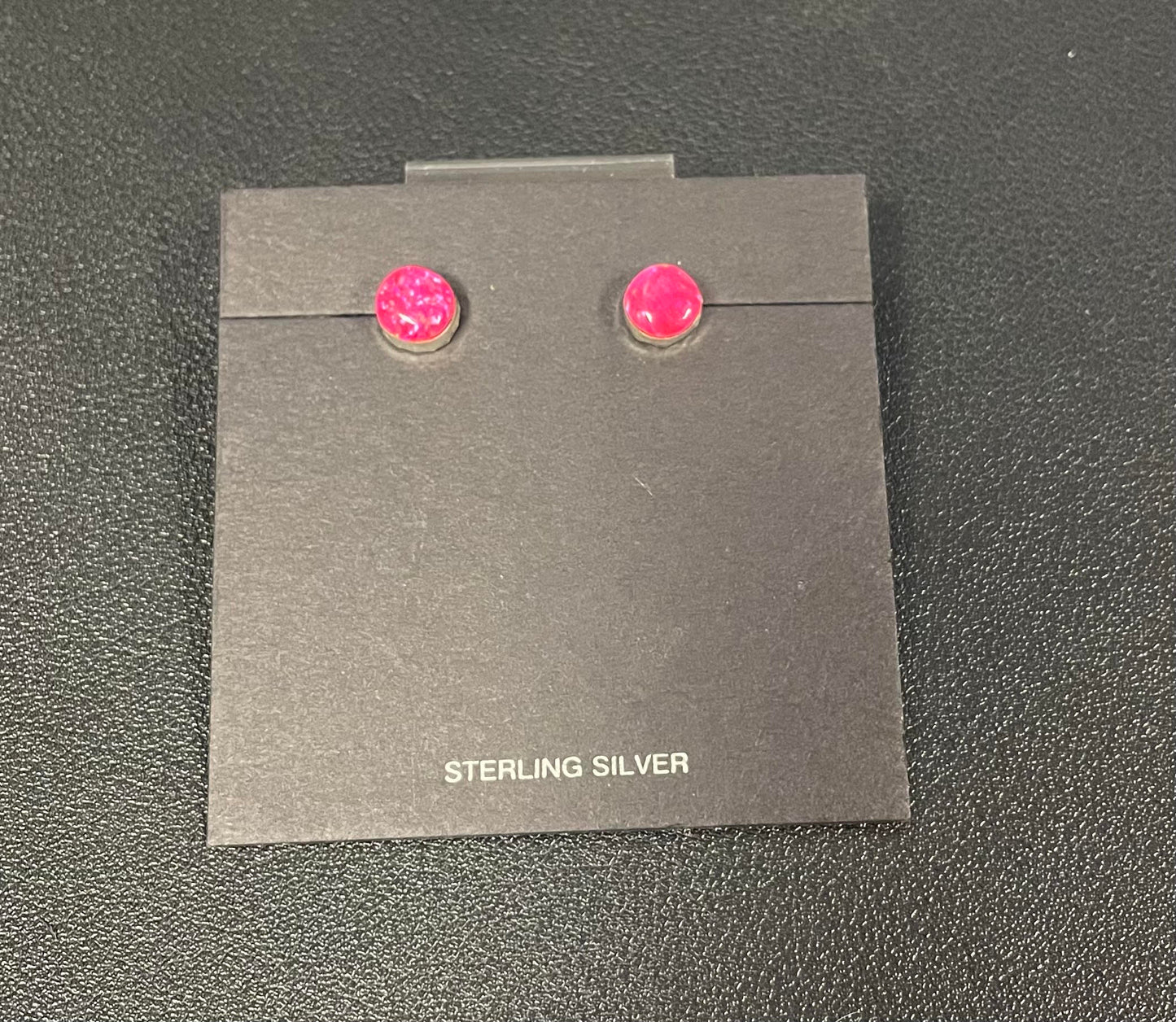 Pink Opal Stud Earrings