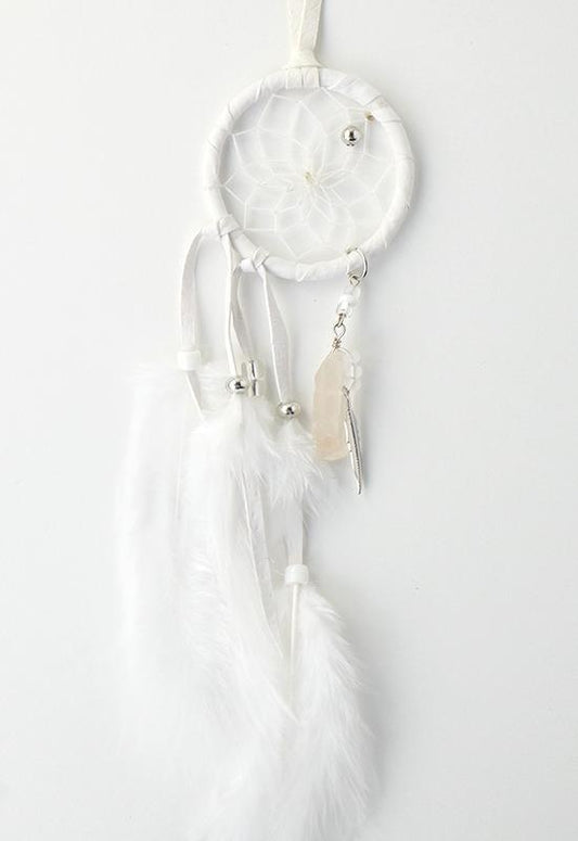 Dream Catcher White with Crystal 2