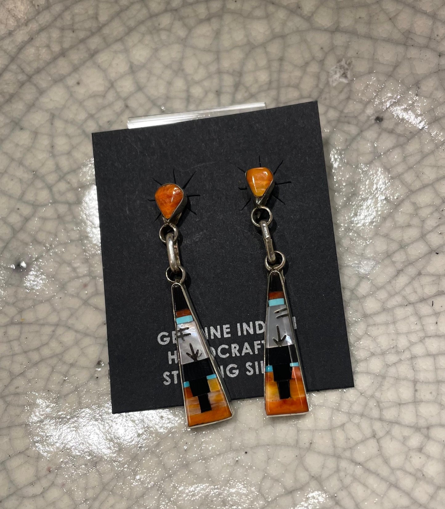 Inlay Dangle Earrings