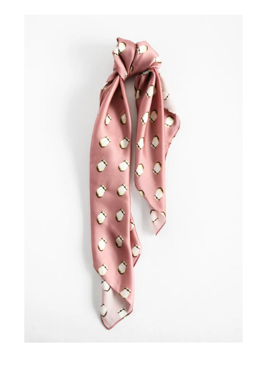 B.Yellowtail Elk Ivory Silk Scarf Pink