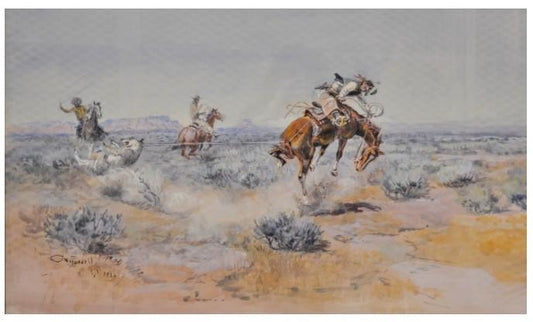 When Ropes Go Wrong Print by Charles M. Russell