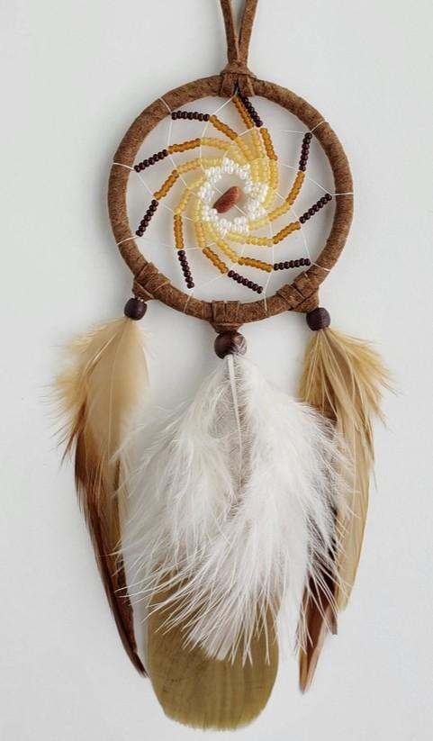 Brown Beaded Dream Catcher 2.5