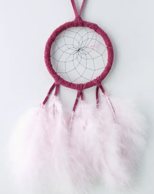 2.5" Pink Fluffy Dream Catcher