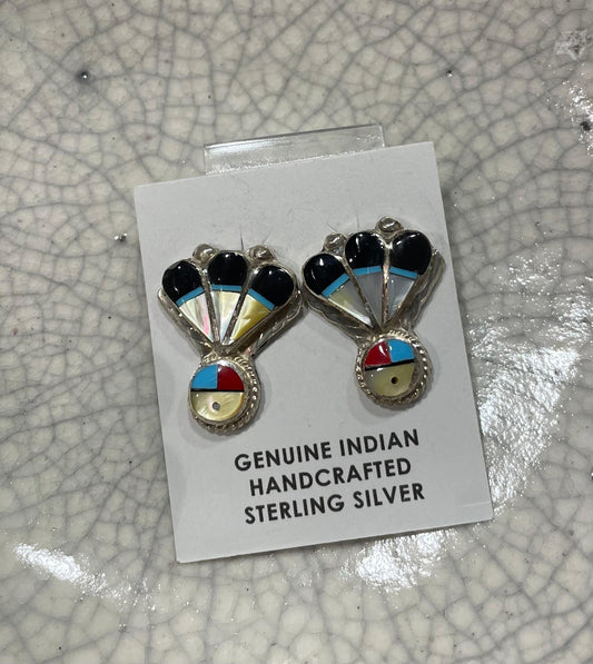 Zuni Sunface Fan Earrings
