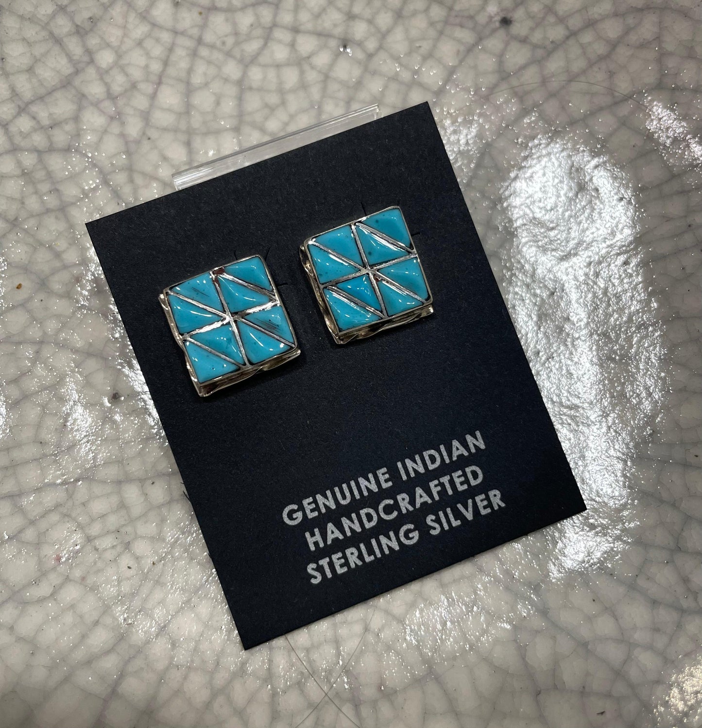 Square Turquoise Post Earrings