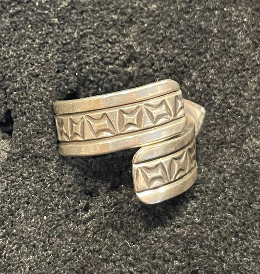 Adjustable Stamped Sterling Silver Ring R31